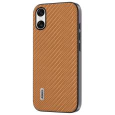 ABEEL - ABEEL Mobilskal till Sony Xperia 10 VI L&auml;der+PC+TPU Kolfiber - Ljusbrun
