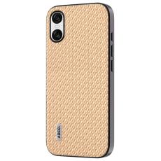 ABEEL - ABEEL Mobilskal till Sony Xperia 10 VI L&auml;der+PC+TPU Kolfiber Gul