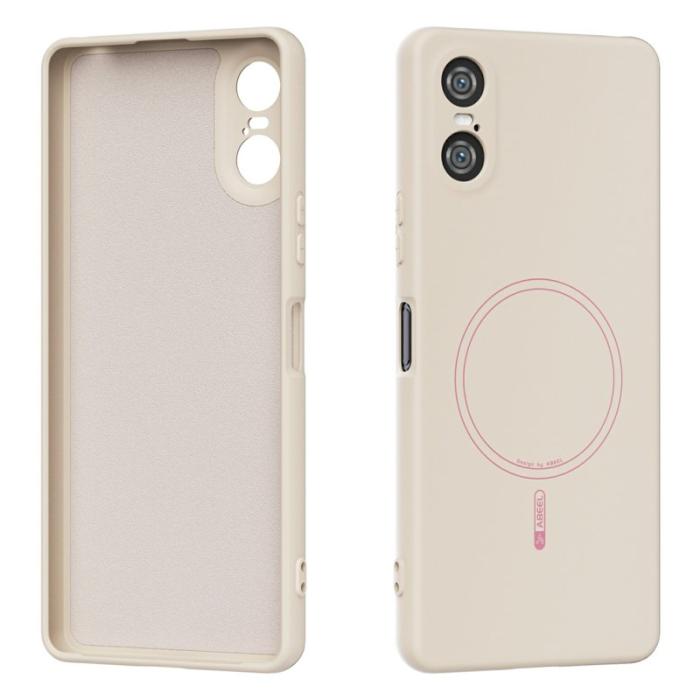 ABEEL - ABEEL Mobilskal till Sony Xperia 10 VI MagSafe Liquid Silicone Beige