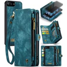 Caseme - CASEME 008 Vintage Konstl&auml;derPl&aring;nboksfodral f&ouml;r iPhone 8 Plus - Bl&aring;
