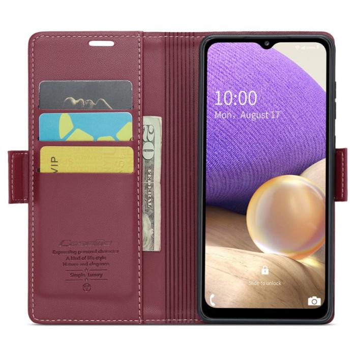 Caseme - CASEME Plånboksfodral Konstläder för Samsung Galaxy A32 5G - Röd