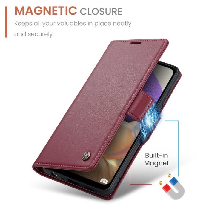Caseme - CASEME Plånboksfodral Konstläder för Samsung Galaxy A32 5G - Röd