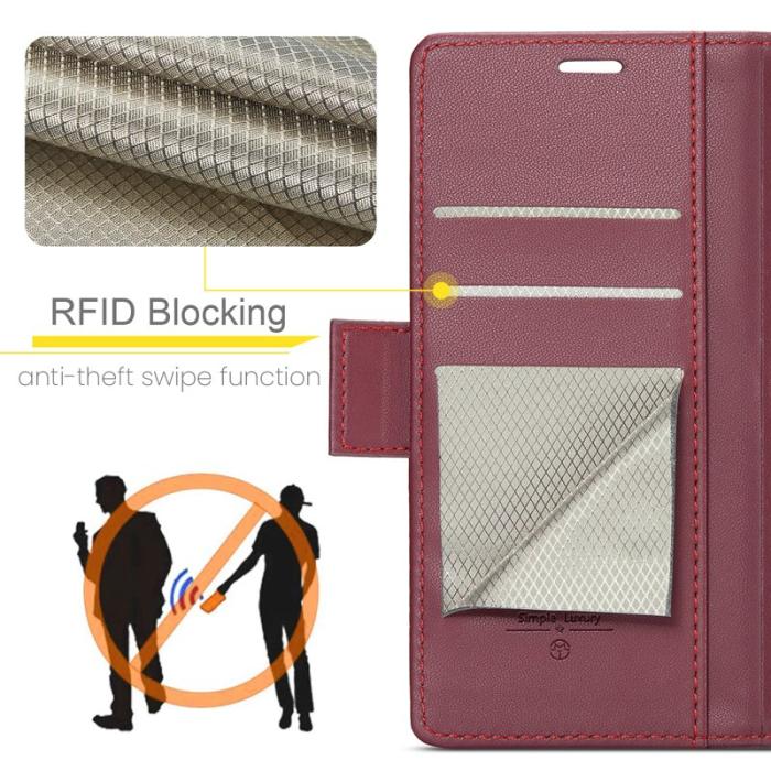Caseme - CASEME Plånboksfodral Konstläder för Samsung Galaxy A32 5G - Röd