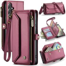 Caseme - CASEME Pl&aring;nboksfodral Konstl&auml;der f&ouml;r Samsung Galaxy S25 - R&ouml;d