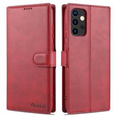 AZNS - AZNS Samsung Galaxy A52 4G/5G Pl&aring;nboksfodral Konstl&auml;der - R&ouml;d