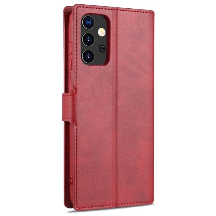 AZNS - AZNS Samsung Galaxy A52 4G/5G Plånboksfodral Konstläder - Röd