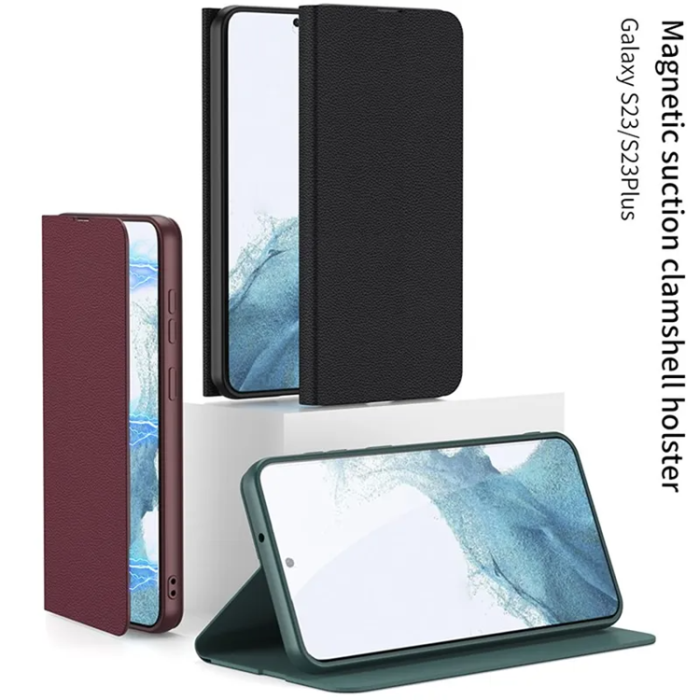 GKK - GKK Galaxy S23 Mobilfodral Magnetic PU-Läder - Carbon