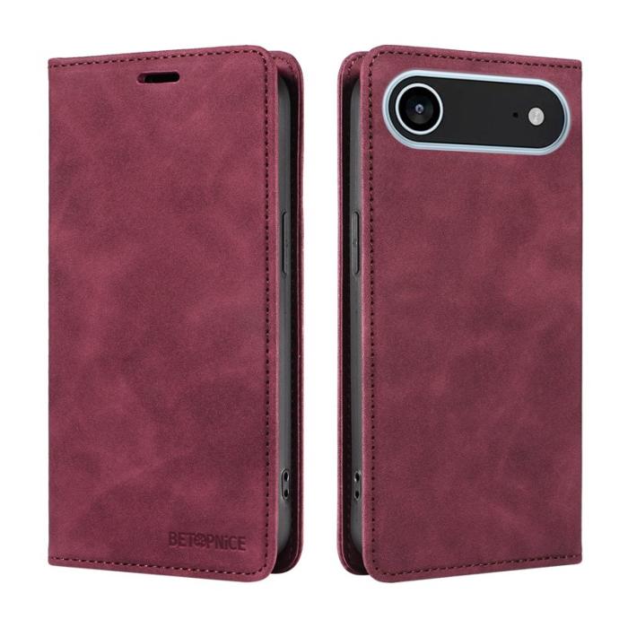 BETOPNICE - BETOPNICE iPhone Air Plånboksfodral Konstläder - Röd