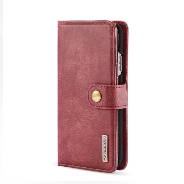 DG.MING - DG.MING iPhone 11 Äkta Läder Plånboksfodral Flip Vinröd