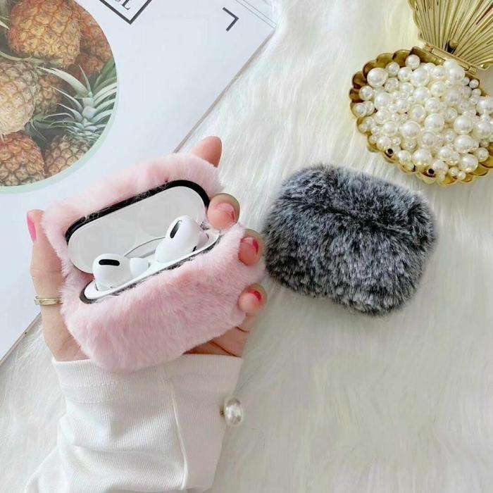 OEM - Fluffig Kanin skal till Apple Airpods 3 - Rosa