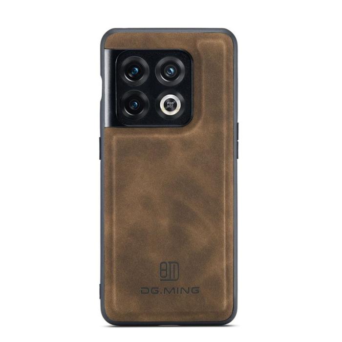 DG.MING - DG.MING OnePlus 10 Pro 5G Konstläder Plånboksfodral Magnetisk Brun