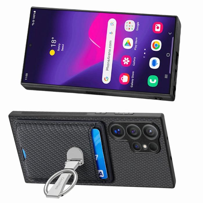 CASENEO - D.G Ming Mobilskal till Samsung Galaxy S25 Ultra Äkta läder - Svart