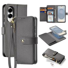 Dux Ducis - DUX DUCIS &Auml;kta L&auml;der Pl&aring;nboksfodral f&ouml;r Samsung Galaxy S25 Edge - Gr&aring;