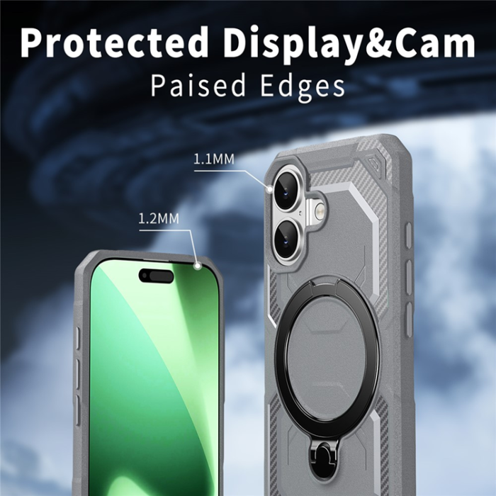 A-One Brand - iPhone 17 Mobilskal MagSafe Kickstand TPU + PC - Grå
