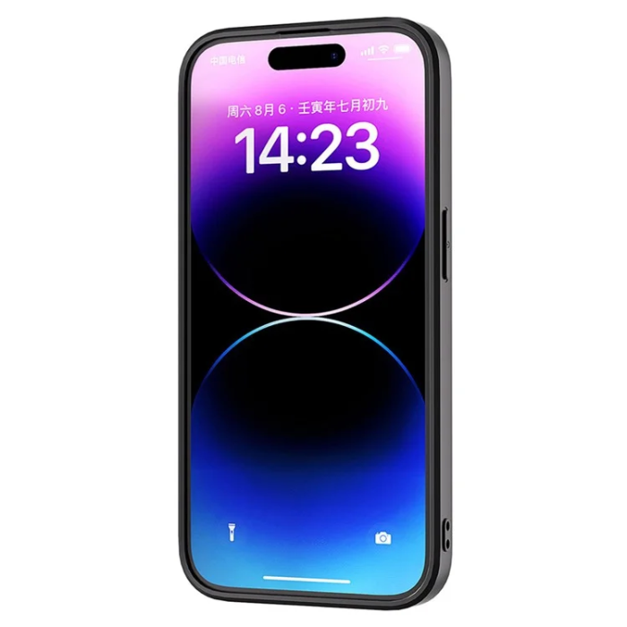 ABEEL - ABEEL iPhone 15 Mobilskal Äkta Läder Litchi - Blå