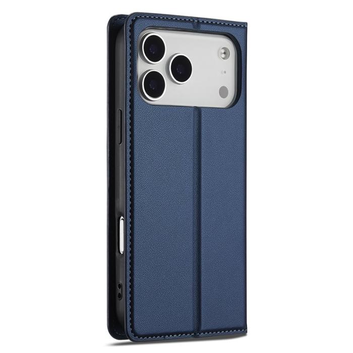 LC.imeeke - LC.IMEEKE L1 Series iPhone 17 Pro Plånboksfodral Konstläder - Blå