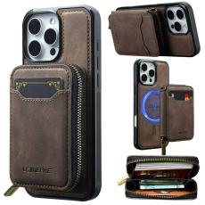 LC.imeeke - LC.IMEEKE L6 iPhone 16 Pro Pl&aring;nboksfodral Konstl&auml;der - Brun
