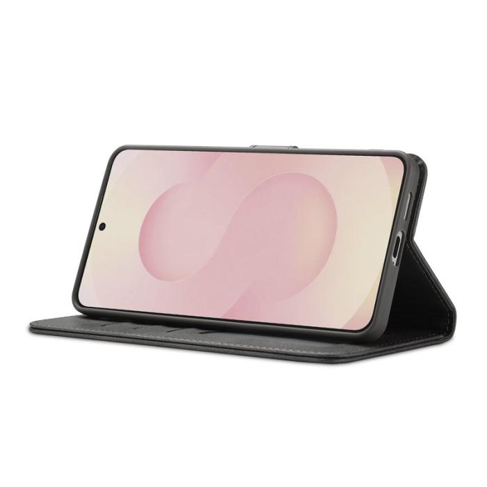 LC.imeeke - LC.IMEEKE Samsung Galaxy S25 Edge Plånboksfodral Konstläder - Grå