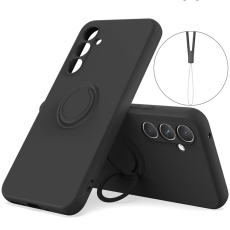 A-One Brand - Galaxy A17 5G Mobilskal Med Kickstand Silikon - Svart