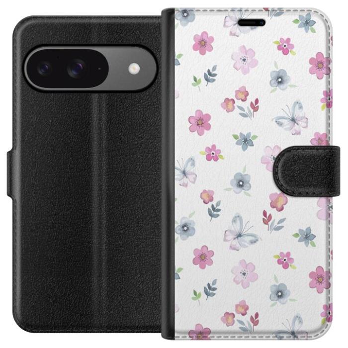 iSecrets - Plånboksfodral till Google Pixel 9 med Blommor och fjärillar