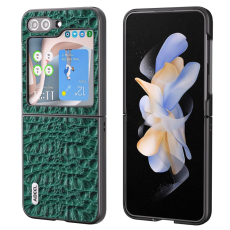 ABEEL - ABEEL Galaxy Z Flip 5 Mobilskal Äkta Läder Cowhide - Grön
