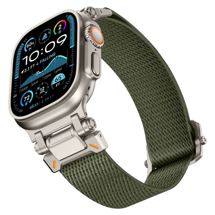 A-One Brand - Apple Watch 42/44/45/46/49mm Armband Nylon - Grön