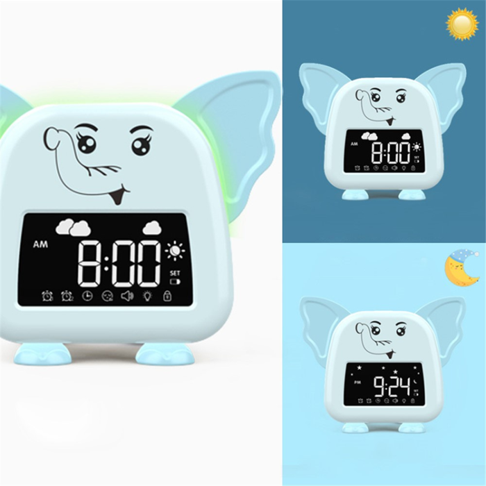 OEM - Väckarklocka Cute Elephant Sömnträningsverktyg för Snooze JS2726B