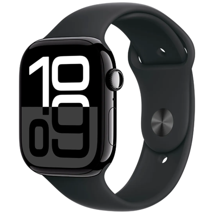 Apple - Apple Watch Series 10 46mm (GPS) Svart (Rubber Band Svart S/M)