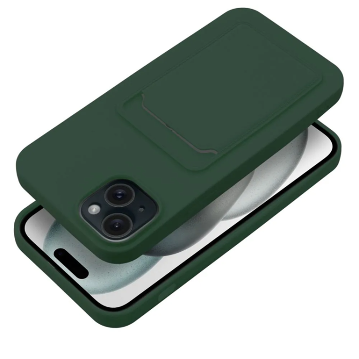 OEM - iPhone 15 Plus Mobilskal Korthållare - Grön