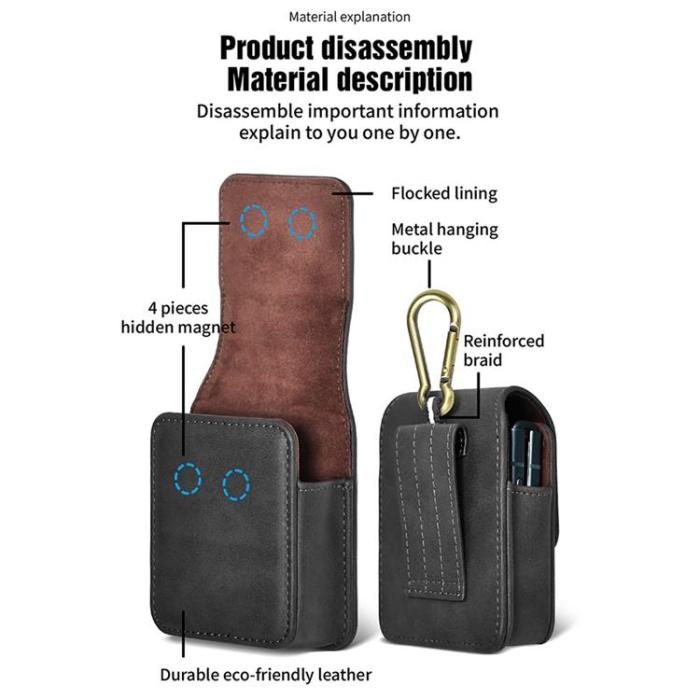 PULOKA - PULOKA Galaxy Z Flip 6/Z Flip 5 Bältesväskor Holster Vertical - Brun