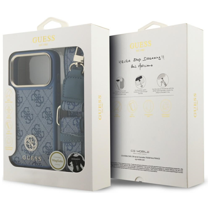 Guess - Guess iPhone 17 Pro Max Mobilskal MagSafe 4G Strass Logo & Big Strap