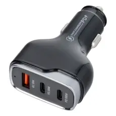 OEM - Billaddare USB-C USB QC/2x USB-C - Svart