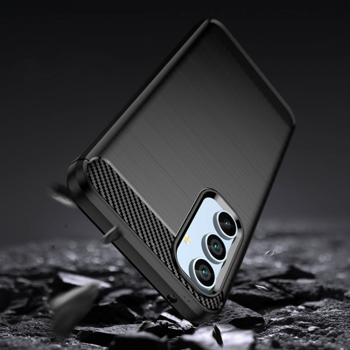 OEM - Galaxy A54 5G Skal Carbon Silicone Flexible - Svart