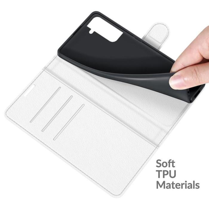 OEM - Litchi Magnetic Fodral Galaxy S22 Plus 5G - Vit