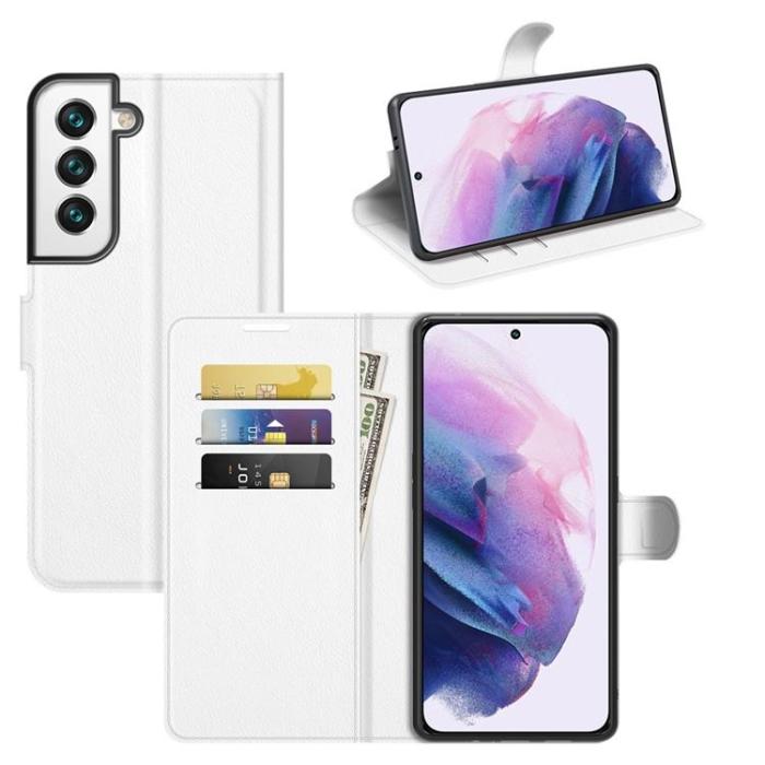 OEM - Litchi Magnetic Fodral Galaxy S22 Plus 5G - Vit