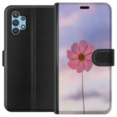 Gustaf - Pl&aring;nboksfodral till Samsung Galaxy A32 5G med Rosa blomma