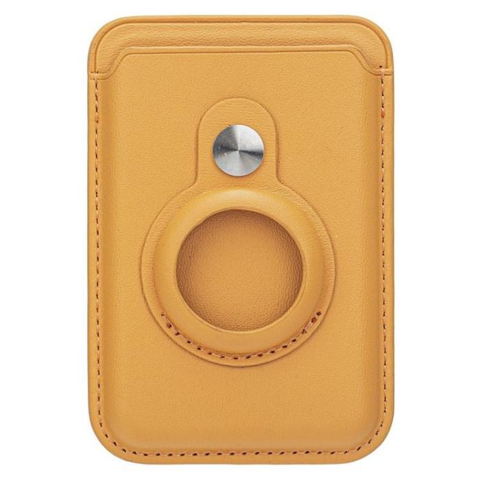 OEM - AirTag Magsafe Korthållare MRC054 Läder Magnetic - Gul