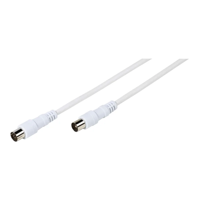UTGATT1 - Vivanco Antenn Kabel 2x Skärmad 75dB 3m - Vit