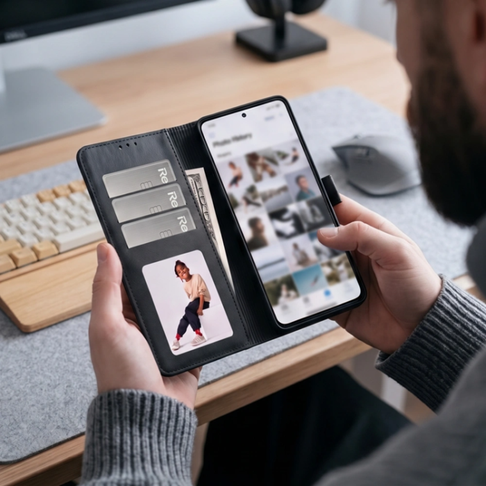 Tech-Protect - Tech-Protect Plånboksfodral För Xiaomi Redmi Note 17 Pro 5G - Matte Svart