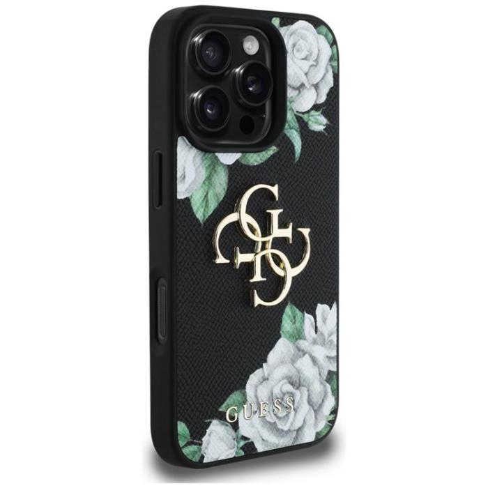 Guess - Guess iPhone 16 Pro Max Mobilskal Grained Roses Big 4G logo