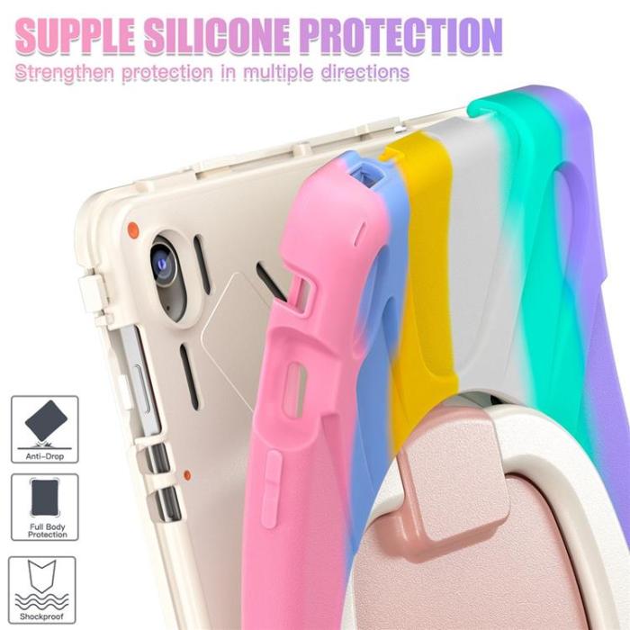 A-One Brand - Galaxy Tab S10 FE Plus Skal Kickstand Handle Grip - Flerfärgad