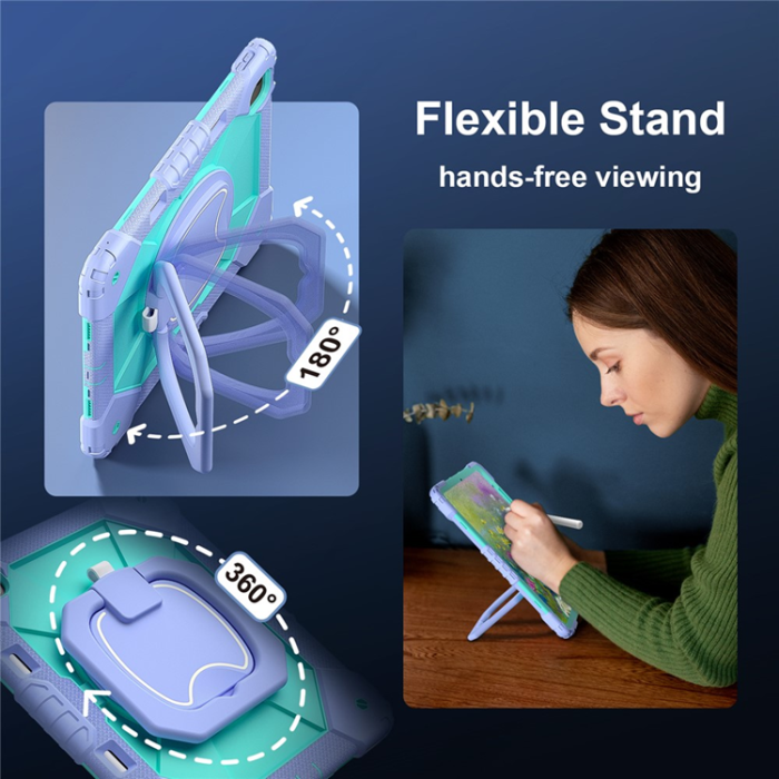A-One Brand - iPad Air 13(2025/2024) Skal Kickstand - Lila/Mintgrön