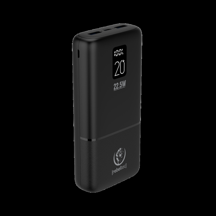 Rebeltec Powerbank 20000 mAh 22.5W P20 - Svart | 505295 | AlltMobil