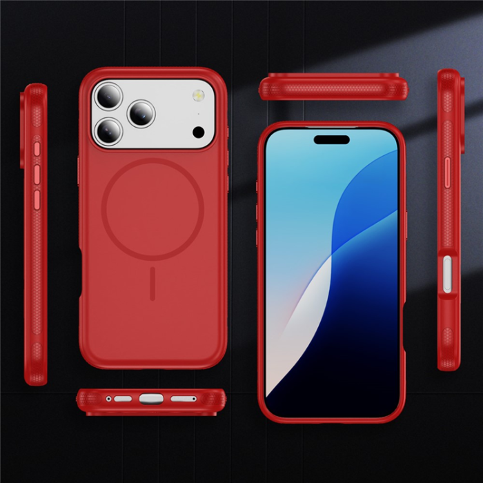 A-One Brand - iPhone 17 Pro Max Mobilskal MagSafe PC + TPU Shockproof - Röd