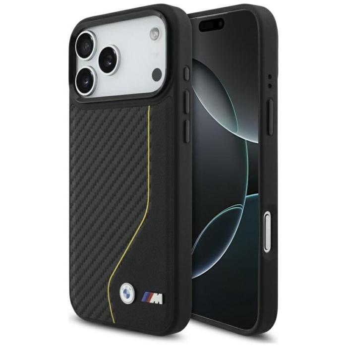 BMW - BMW iPhone 17 Pro Max Mobilskal MagSafe M Carbon Line & Logo - Gul