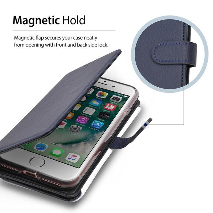 Rearth - Ringke Wallet till Apple iPhone 7/8/SE 2020 (Vit - Blå)