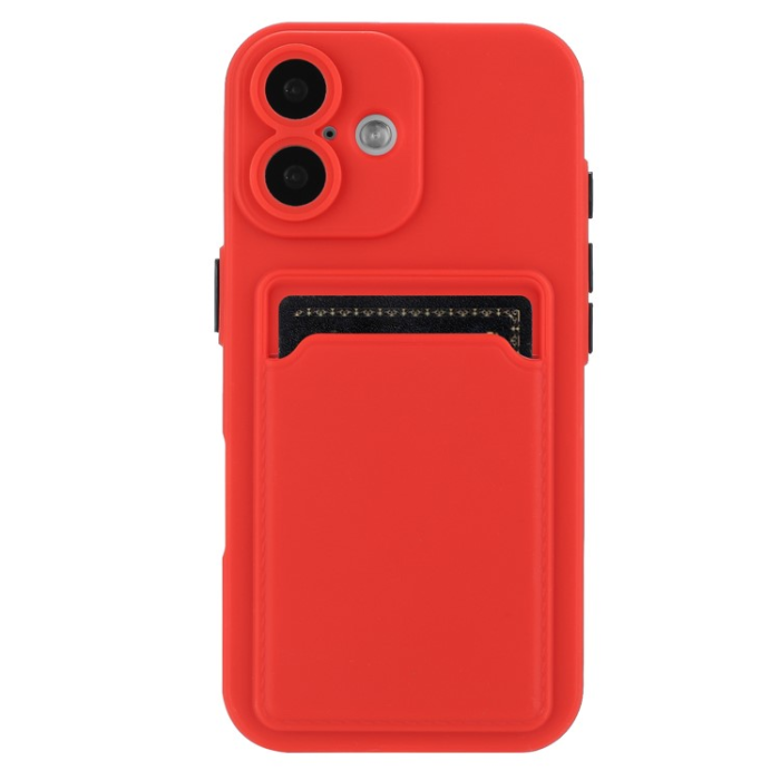A-One Brand - iPhone 16 Plus Mobilskal Korthållare TPU - Röd