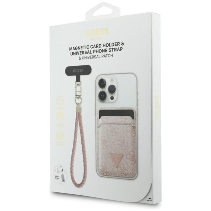 Guess - Guess MagSafe Korthållare Plånboksset med Mobilrem Triangle - Rosa