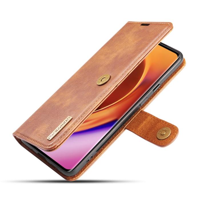 DG.MING - DG.MING Detachable Äkta Läder Plånboksfodral OnePlus 8 Pro - Brun