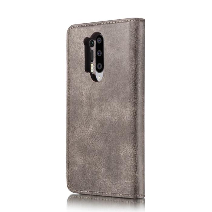 UTGATT1 - DG.MING Detachable Äkta Läder Plånboksfodral OnePlus 8 Pro - Grå